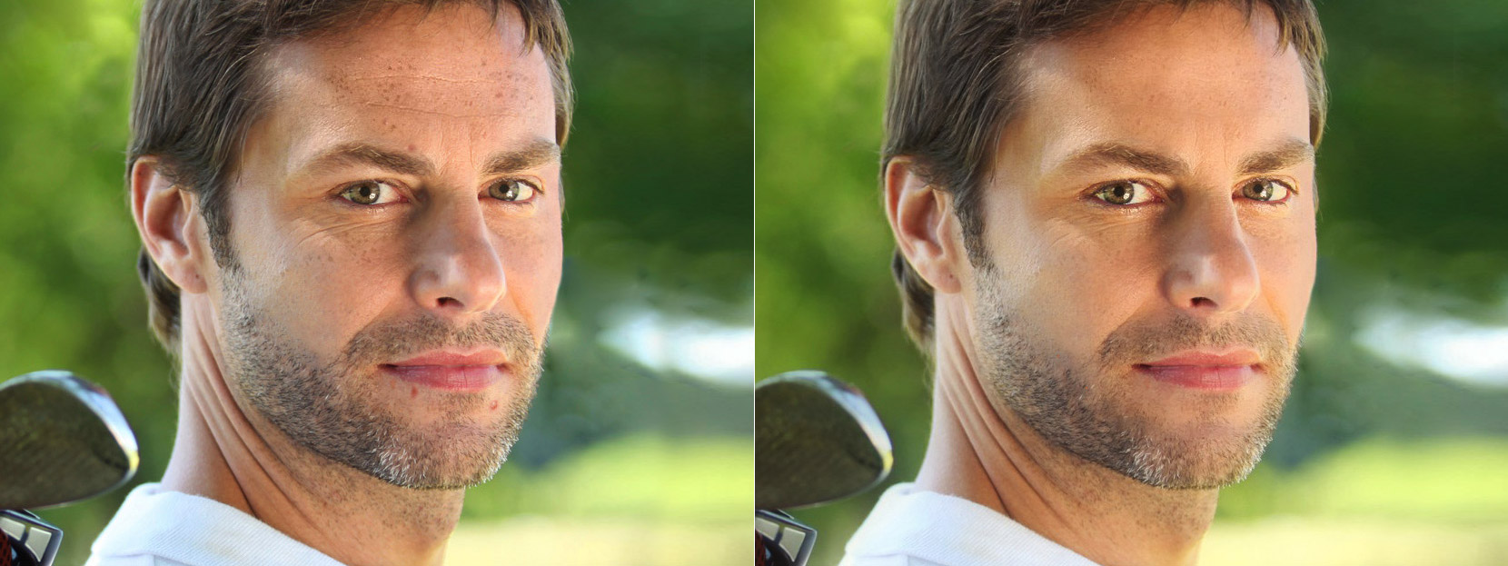 Портрет до и после ретуши на онлайн сервисе Makeup.Pho.to