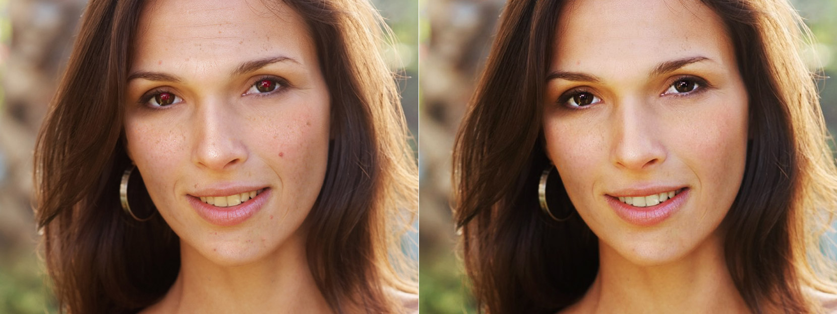 Vor und nach der Gesichtsretusche auf Makeup.Pho.to
